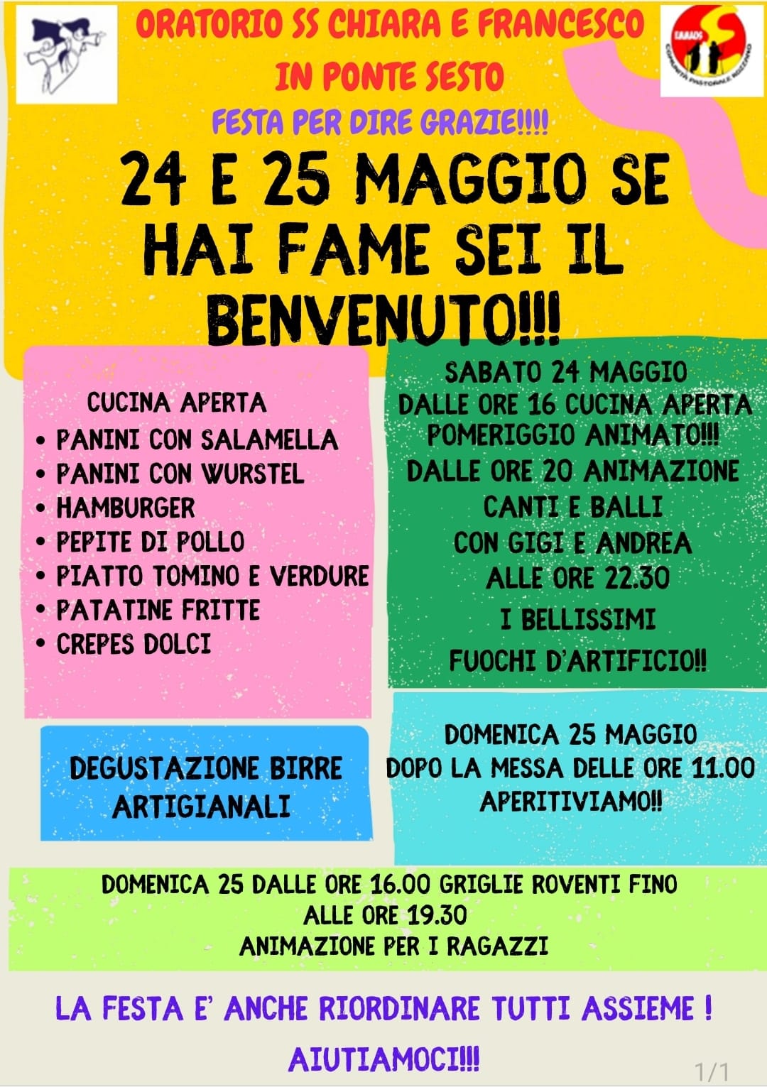 Festa per dire Grazie a SS Chiara e Francesco