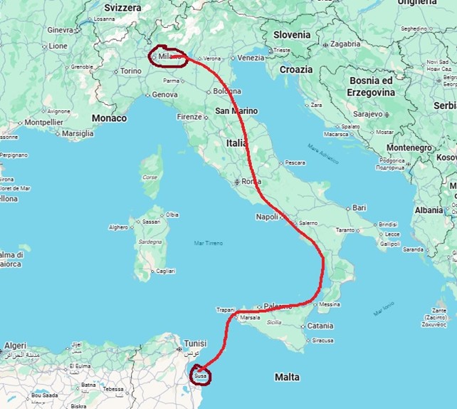 viaggio di Tarè: da Susa a Rozzano