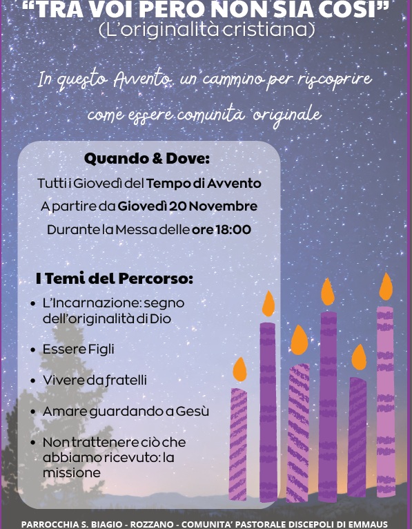 Tra voi però non sia così presso la parrocchia si San Biagio.