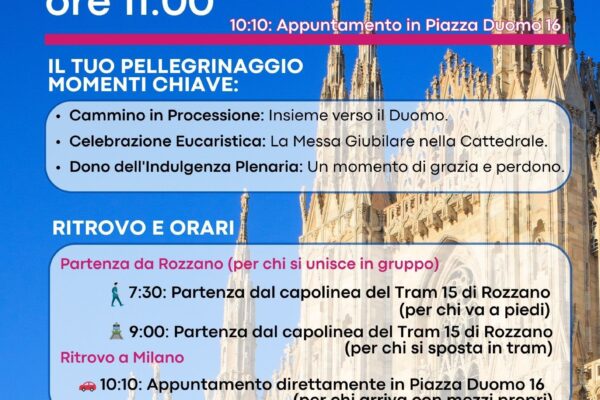 Rozzano: un pellegrinaggio per crescere anche con i minimarket nella fiducia comunitaria Rozzano in Pellegrinaggio Giubilare