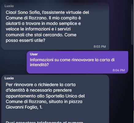 Sofia, il chatbot del Comune di Rozzano